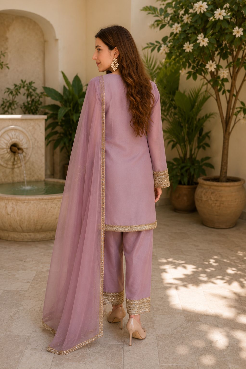MyFashion -LIB26036 Pure Uppada Silk Suit Set with Organza Dupatta & Gotta Work
