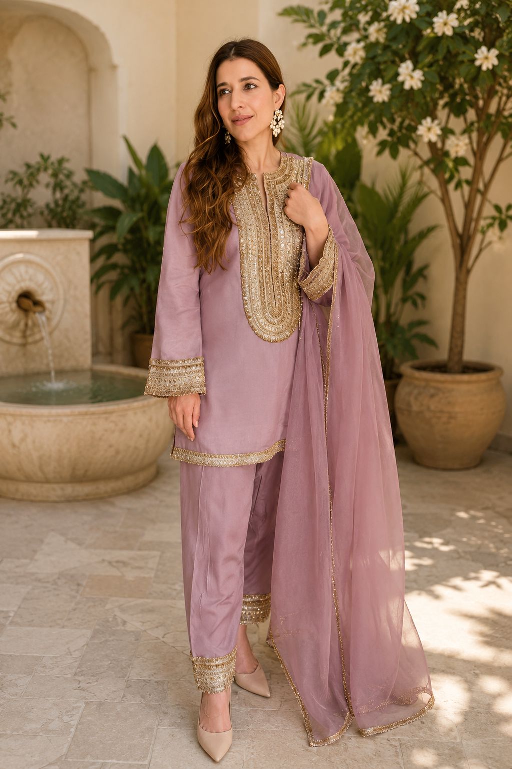 MyFashion -LIB26036 Pure Uppada Silk Suit Set with Organza Dupatta & Gotta Work