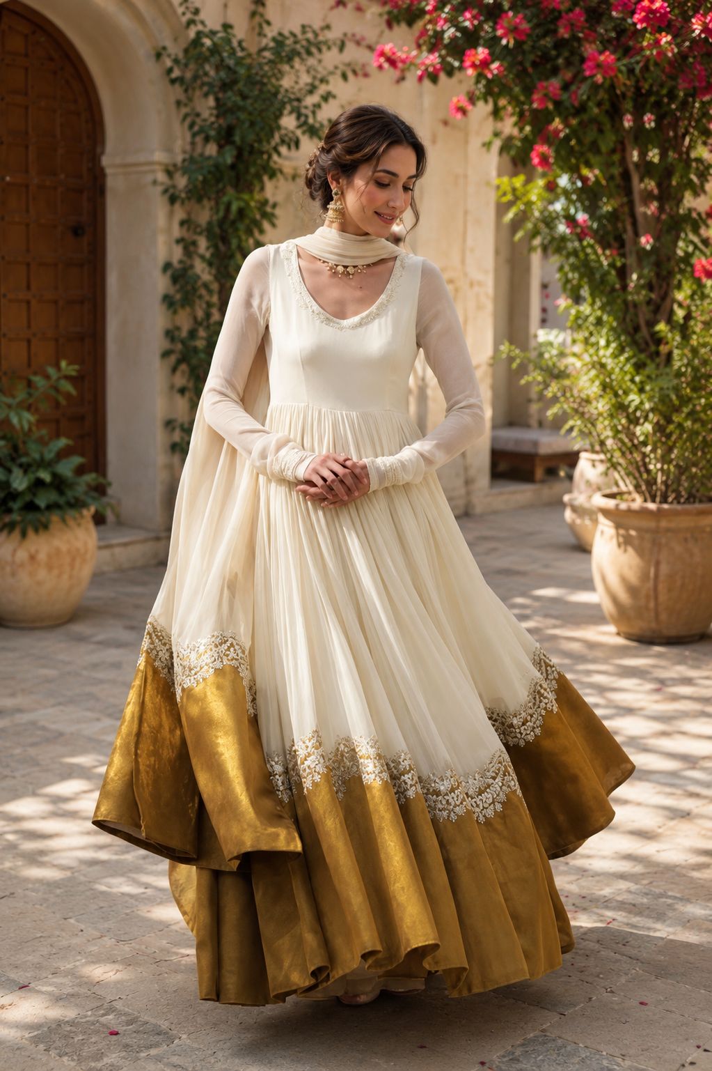 MyFashion -LIB26038 Pure Georgette Anarkali with Tissue Border & Jari Work – Designer Ethnic Set