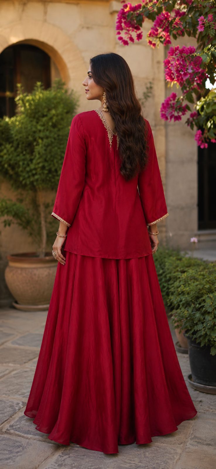 MyFashion -LIB26040 Pure Silk Co-Ord Set with Heavy Jari Work Neckline – Designer Ethnic Wear