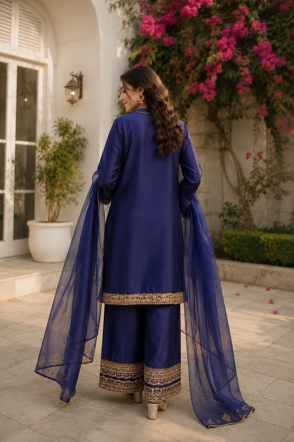 MyFashion -LIB26042 Pure Silk Suit Set with Organza Dupatta & Handwork Lace