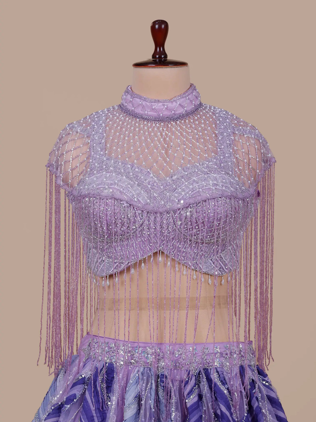 MyFashion KLS-2801 Stylish Lavender Net Lehenga Choli With Pearl Work