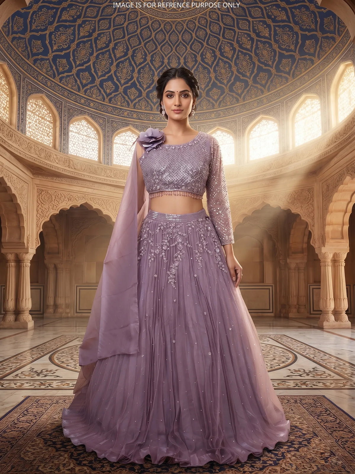 MyFashion KLS-2755 Lavender Net Special Event Lehenga With Diamond Work