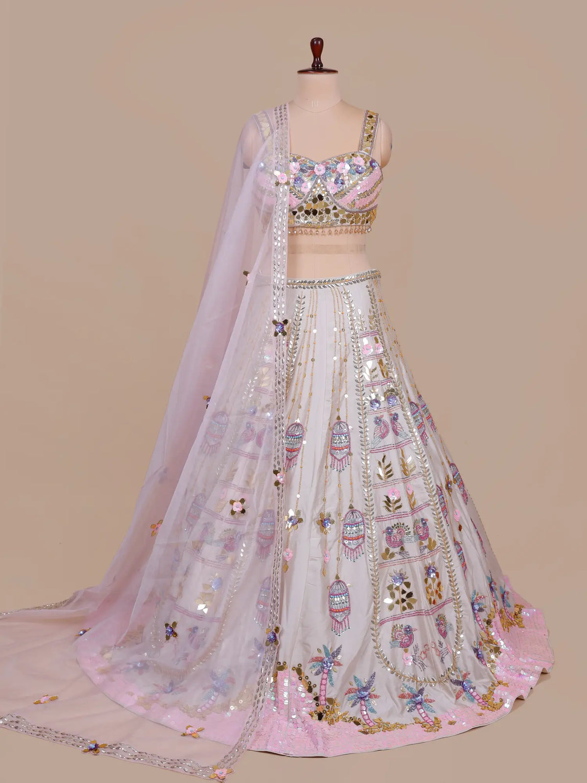 MyFashion KLS-2816 Shop Designer Cream Party Wear Lehenga with Moti Work