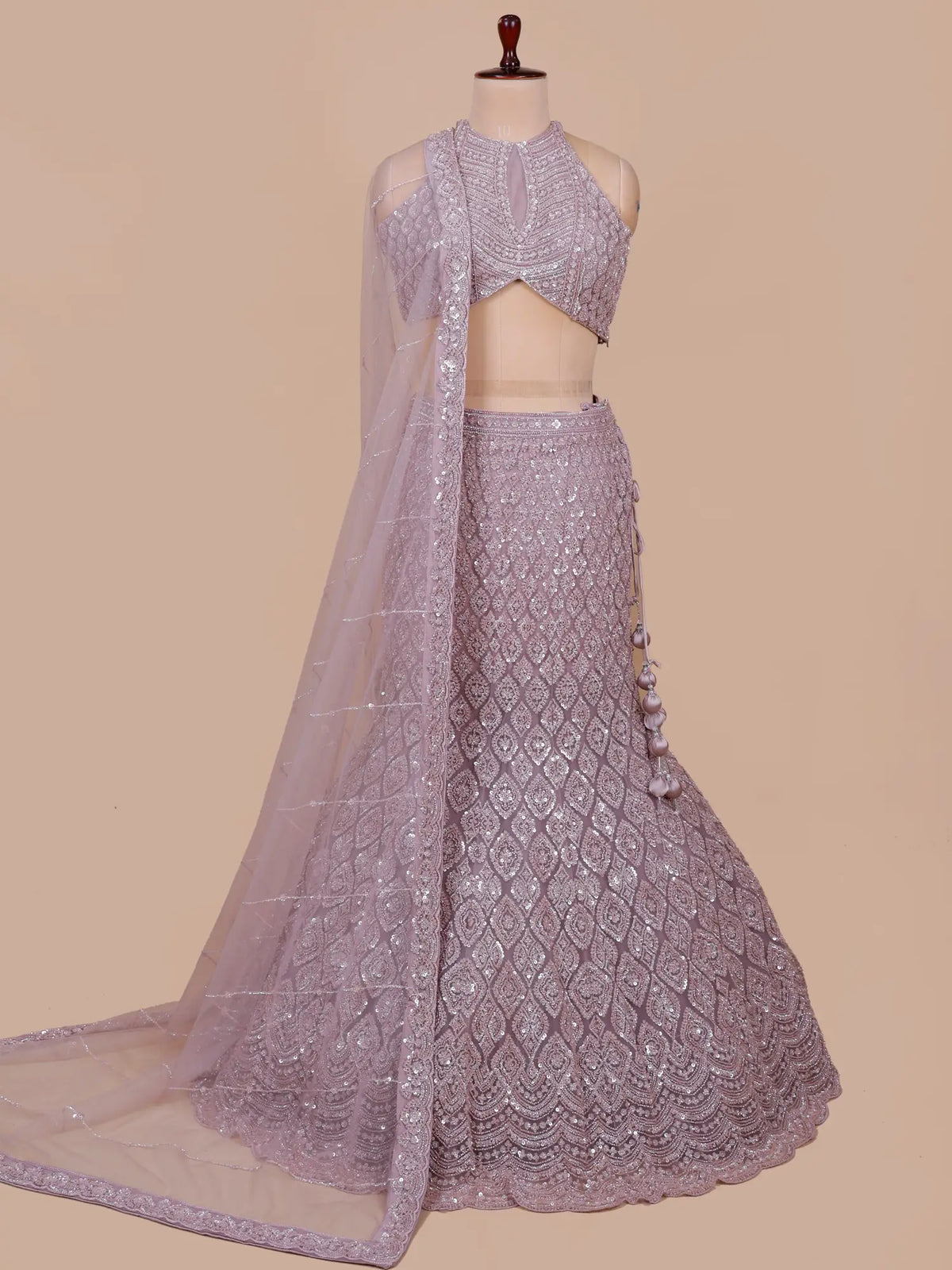MyFashion KLS-2751 Lavender Fishcut Lehenga Choli With Beads Work