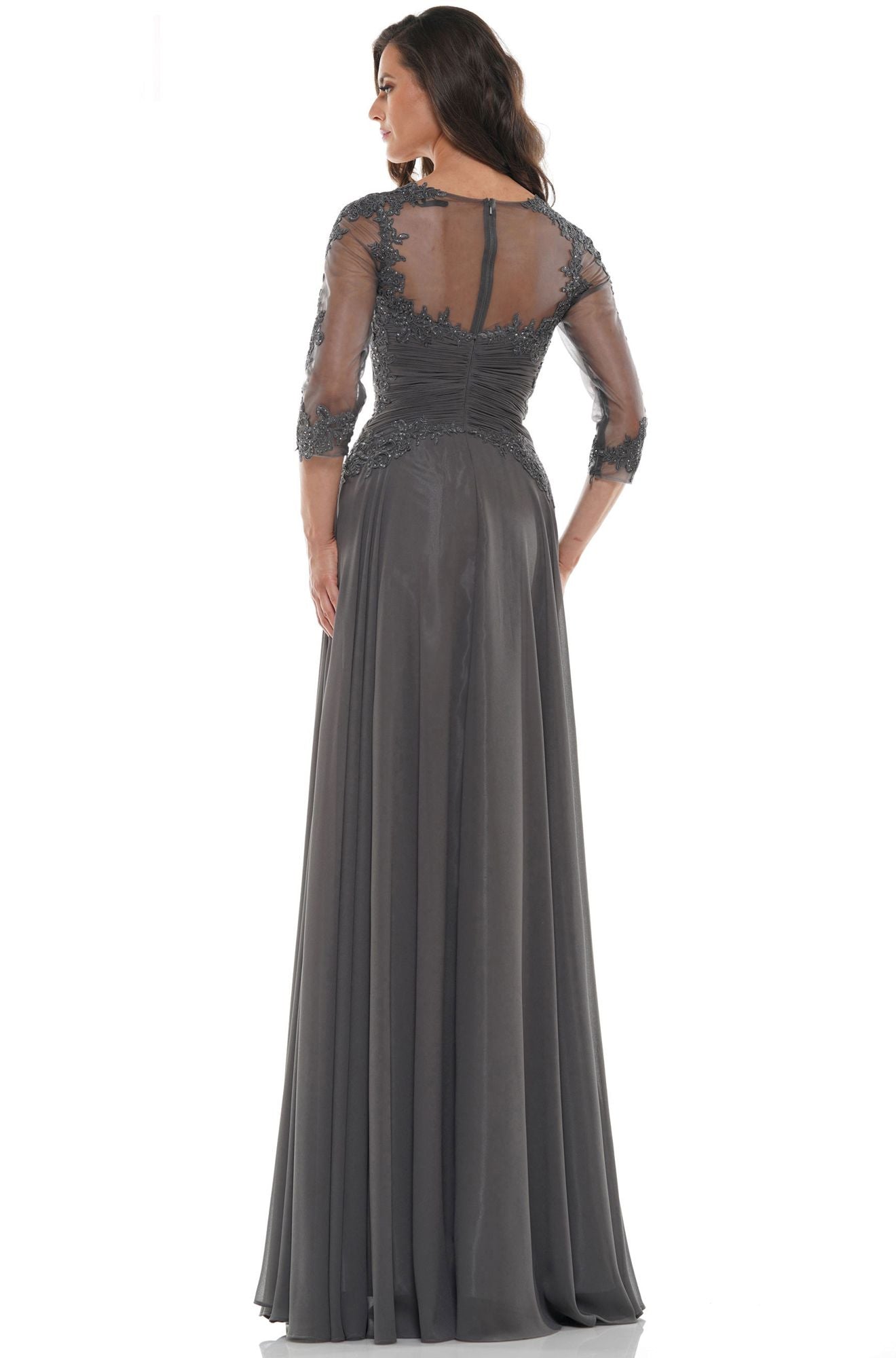 Marsoni by Colors -M237 A Line Dress With Pleated Bodice