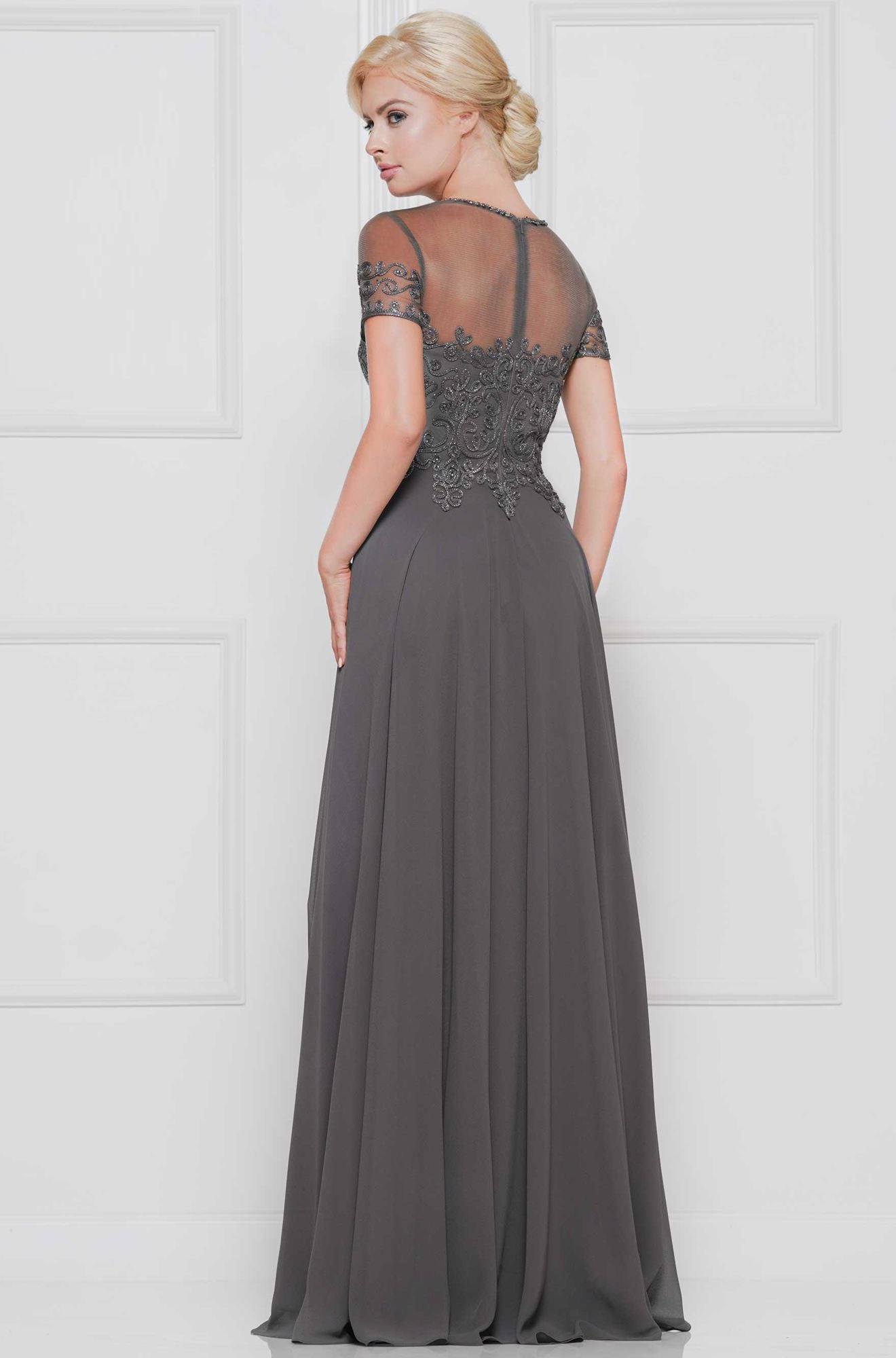 Marsoni by Colors -M271-1 A Line Dress With Soutache Embroidered