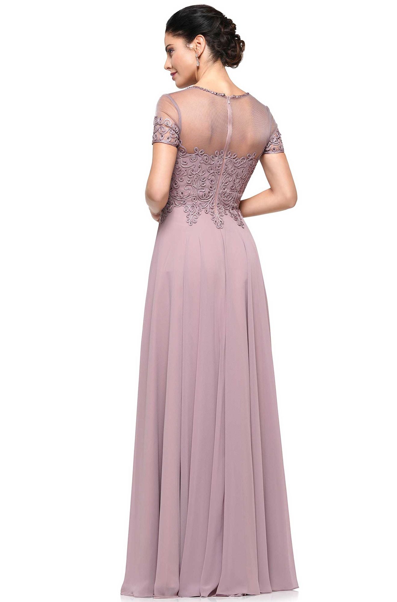 Clearance Sale Marsoni by Colors -M271CL A Line Dress With Soutache Embroidered