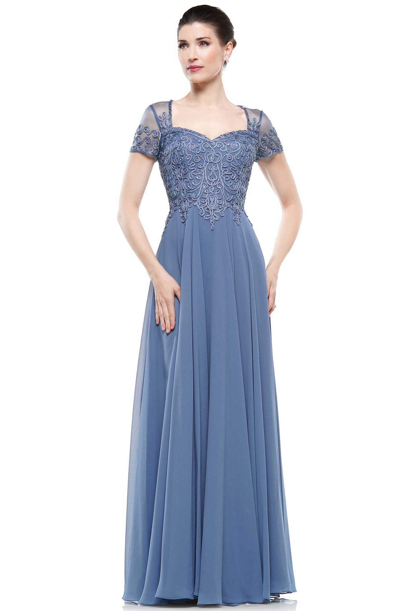 Clearance Sale Marsoni by Colors -M271CL A Line Dress With Soutache Embroidered