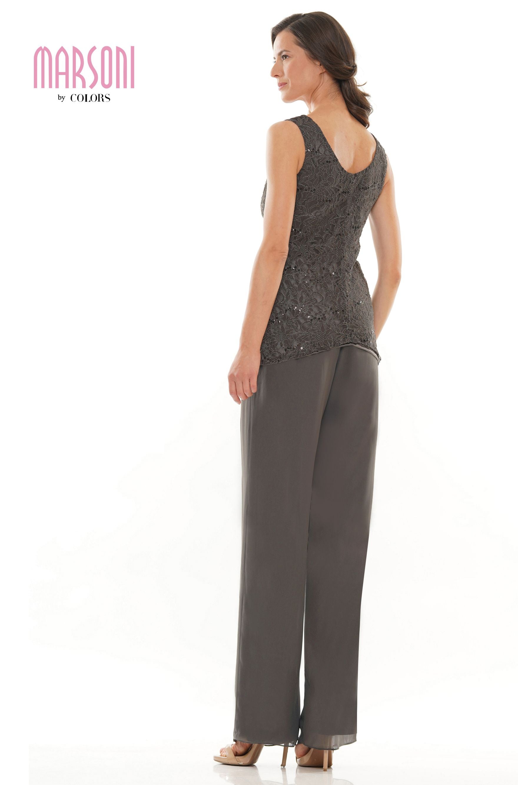 Marsoni by Colors -M303 Chiffon Jacket and Pants Suit