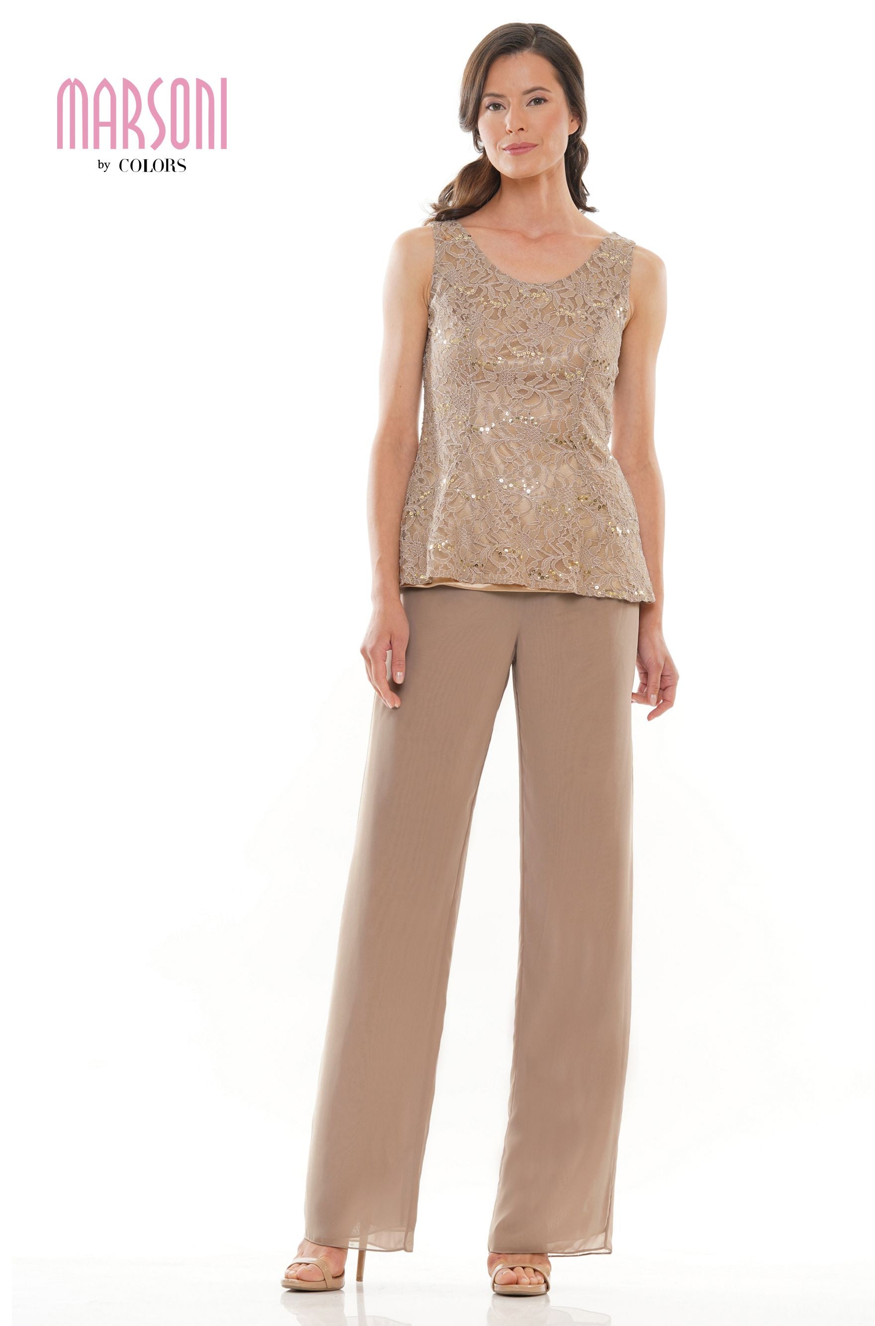 Clearance Sale Marsoni by Colors -M305 Pantsuit With Stretch Lace Jacket