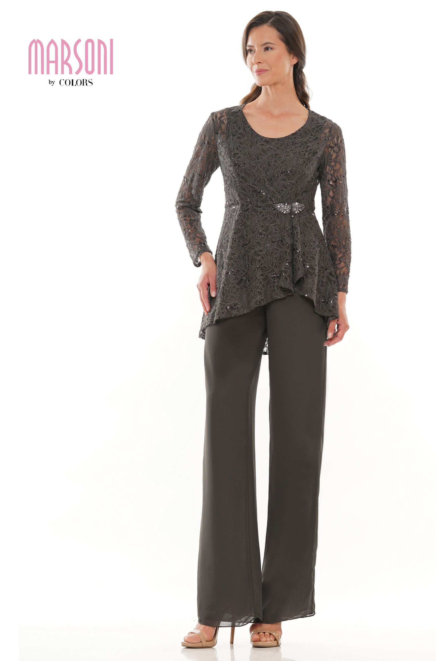 Marsoni by Colors -M305 Pantsuit With Stretch Lace Jacket