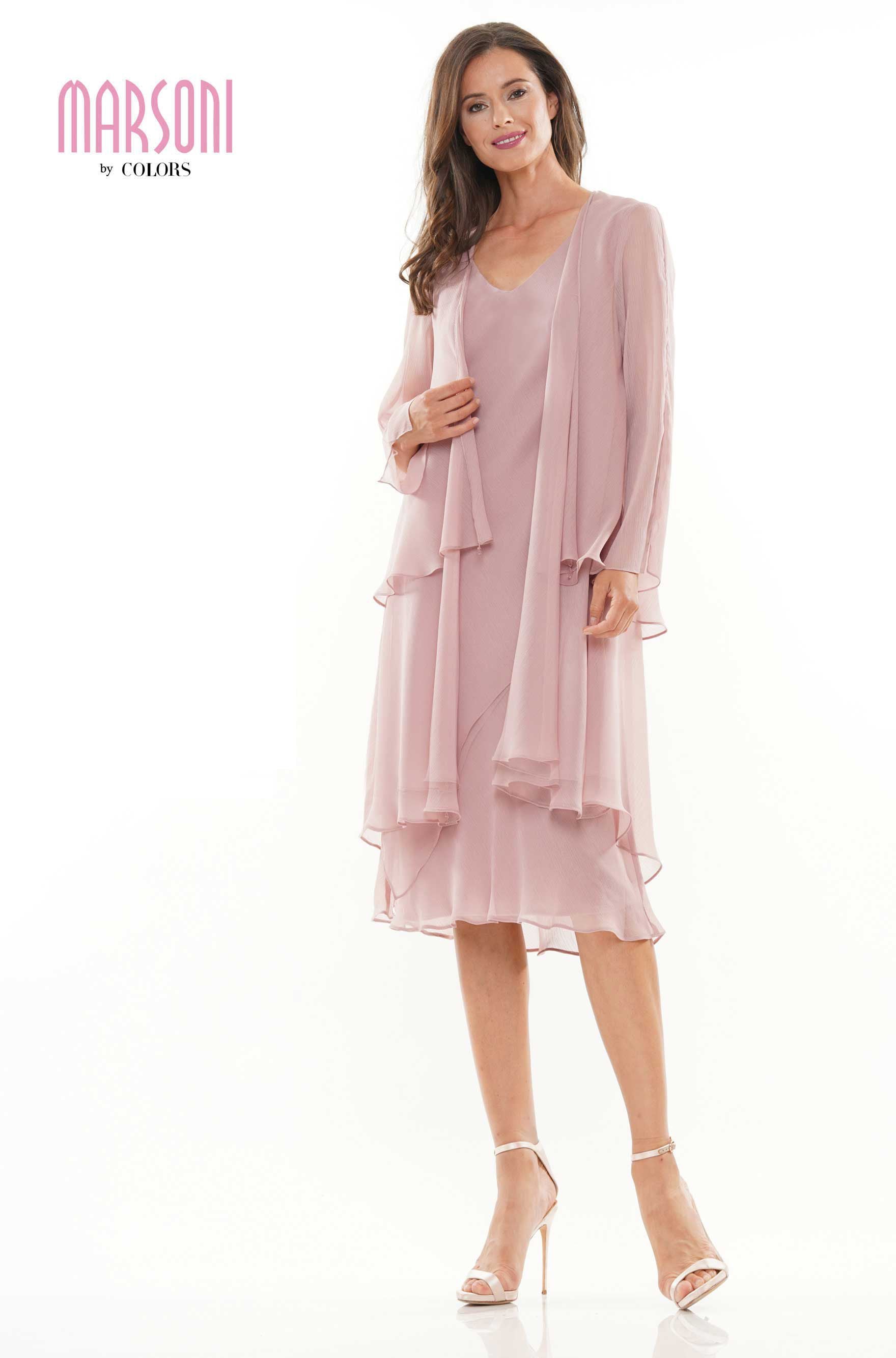 Marsoni by Colors -M307 Chiffon Sheath Dress With Jacket