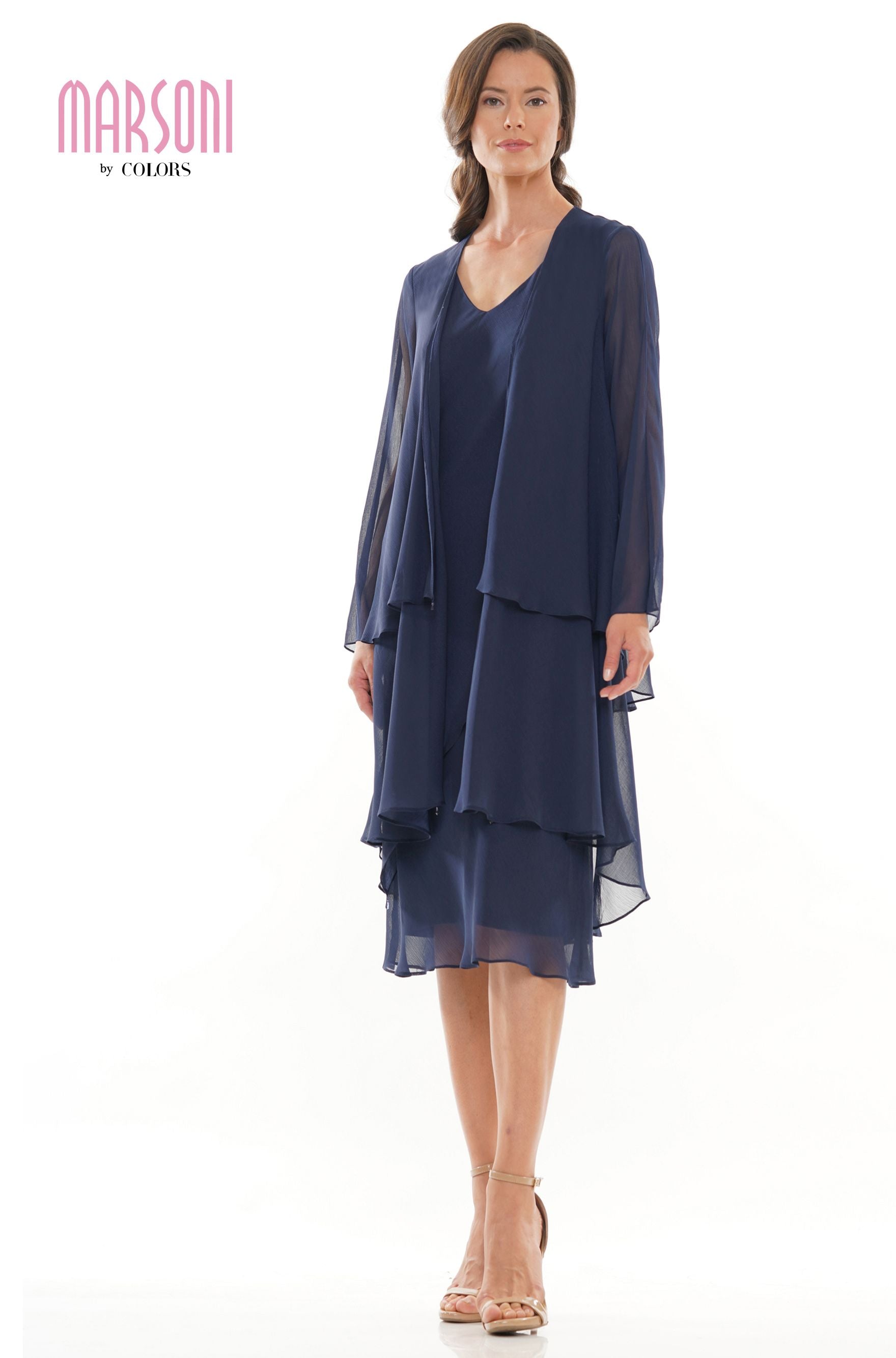 Marsoni by Colors -M307 Chiffon Sheath Dress With Jacket