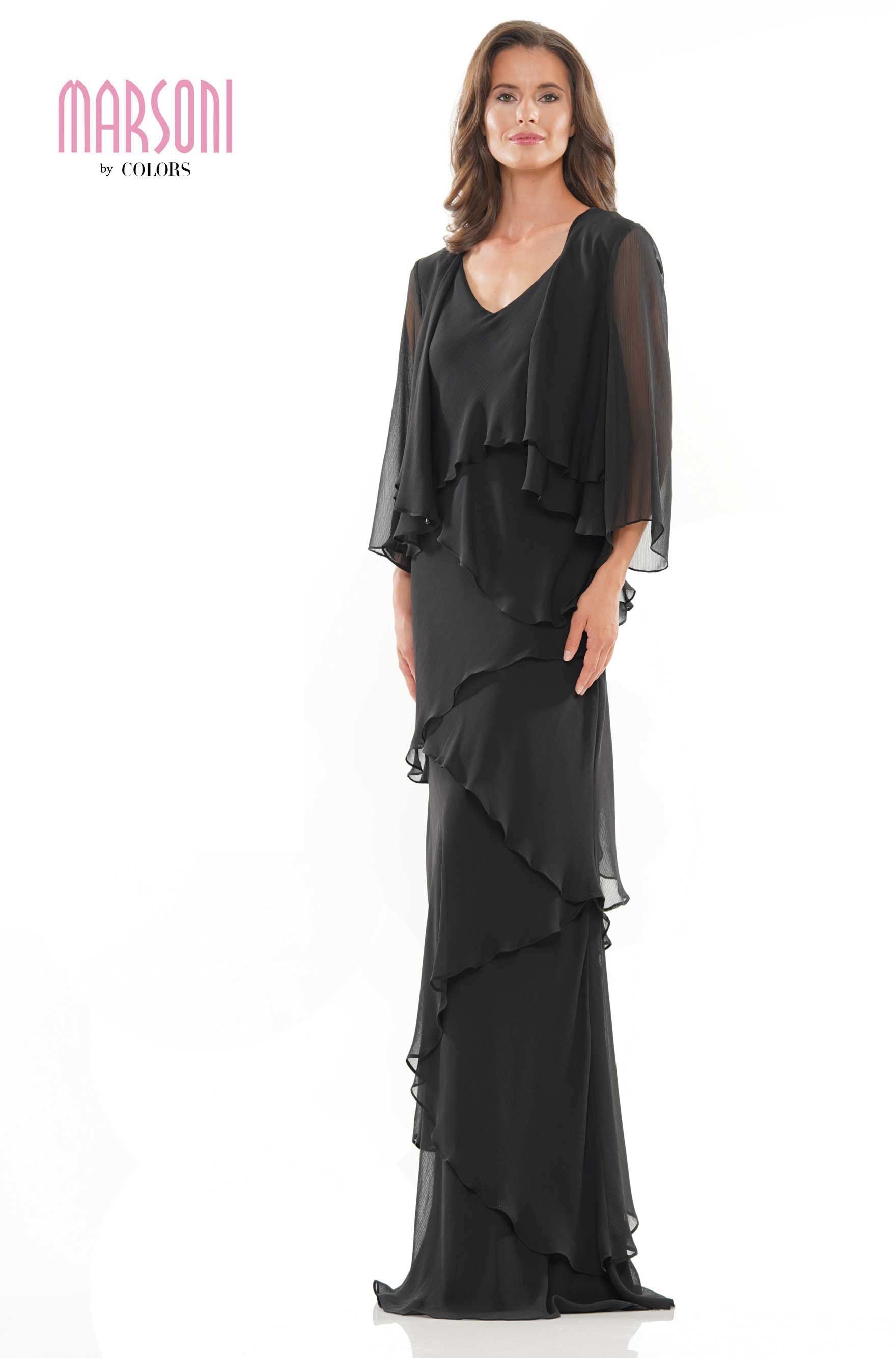 Marsoni by Colors -M309 Ruffled Sheath Dress With Jacket