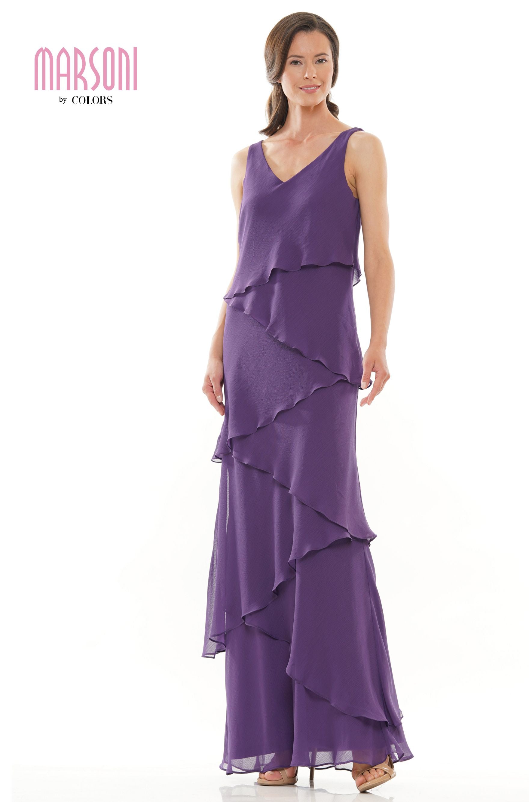 Marsoni by Colors -M309 Ruffled Sheath Dress With Jacket