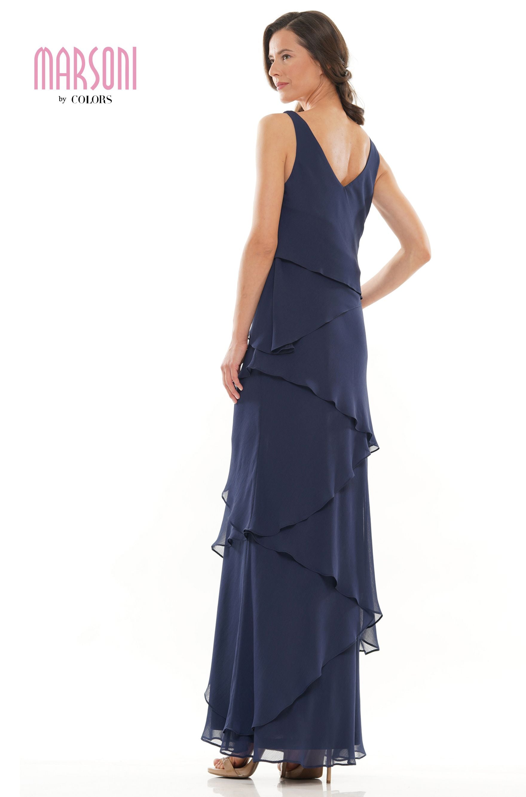 Marsoni by Colors -M309 Ruffled Sheath Dress With Jacket