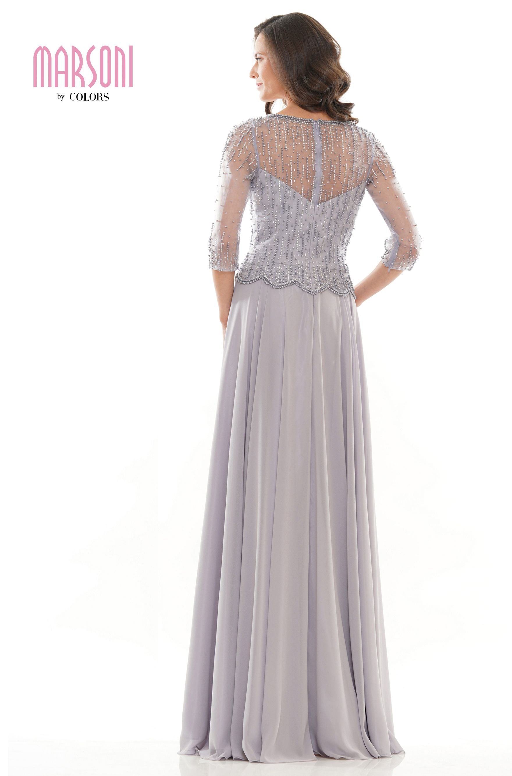 Marsoni by Colors -M312 A Line Dress With Bead Embellished