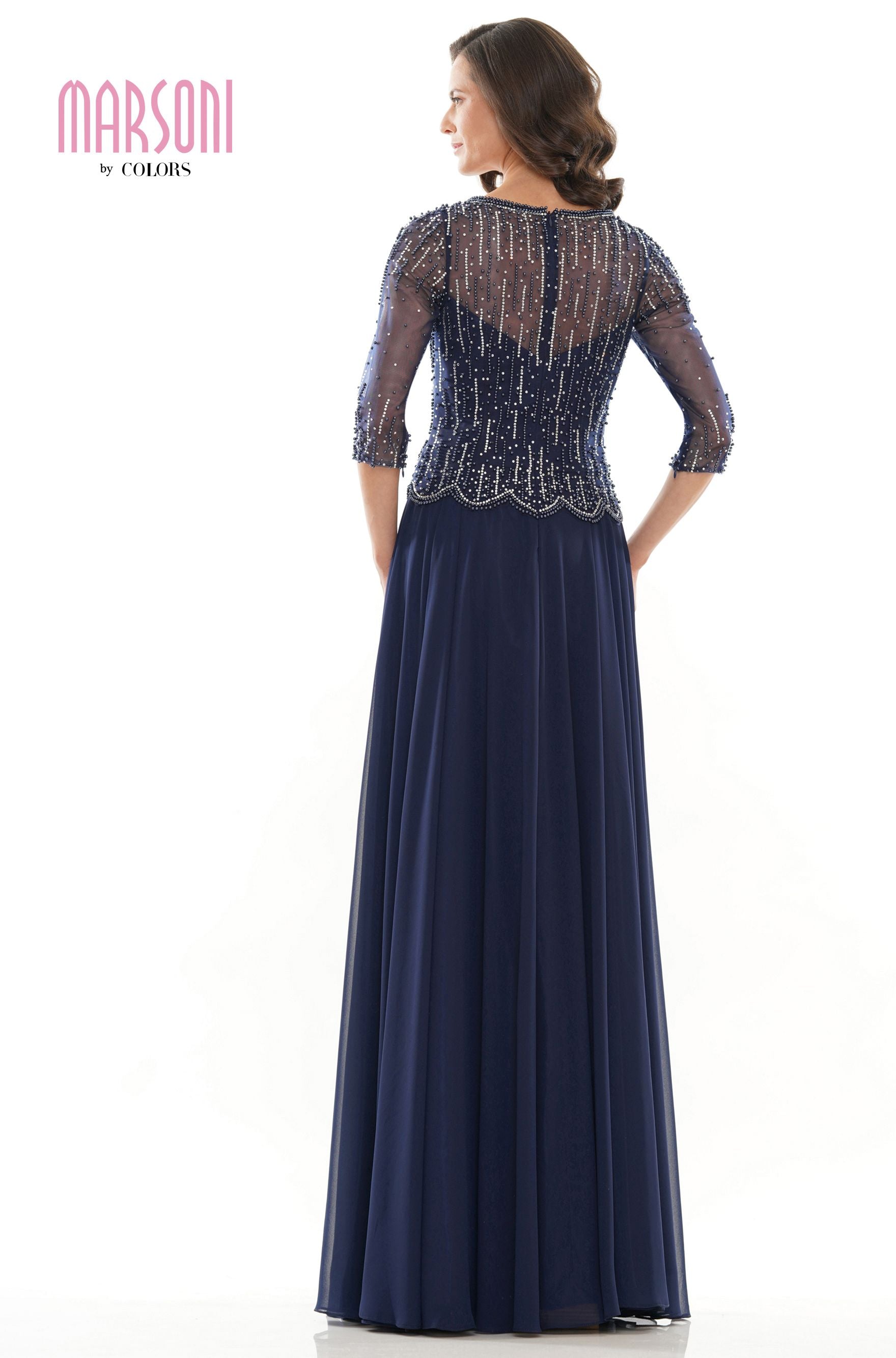 Marsoni by Colors -M312 A Line Dress With Bead Embellished