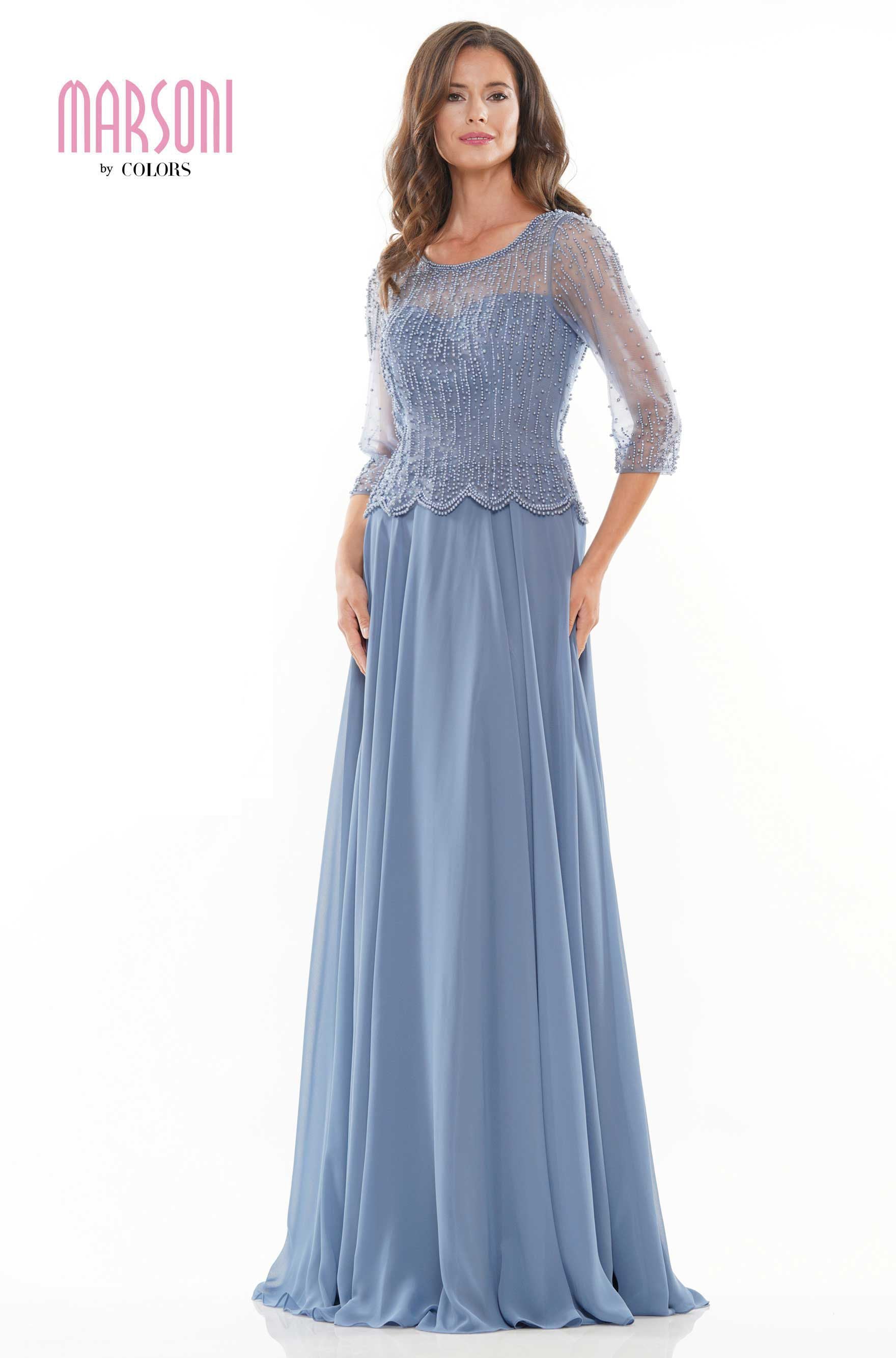 Marsoni by Colors -M312 A Line Dress With Bead Embellished
