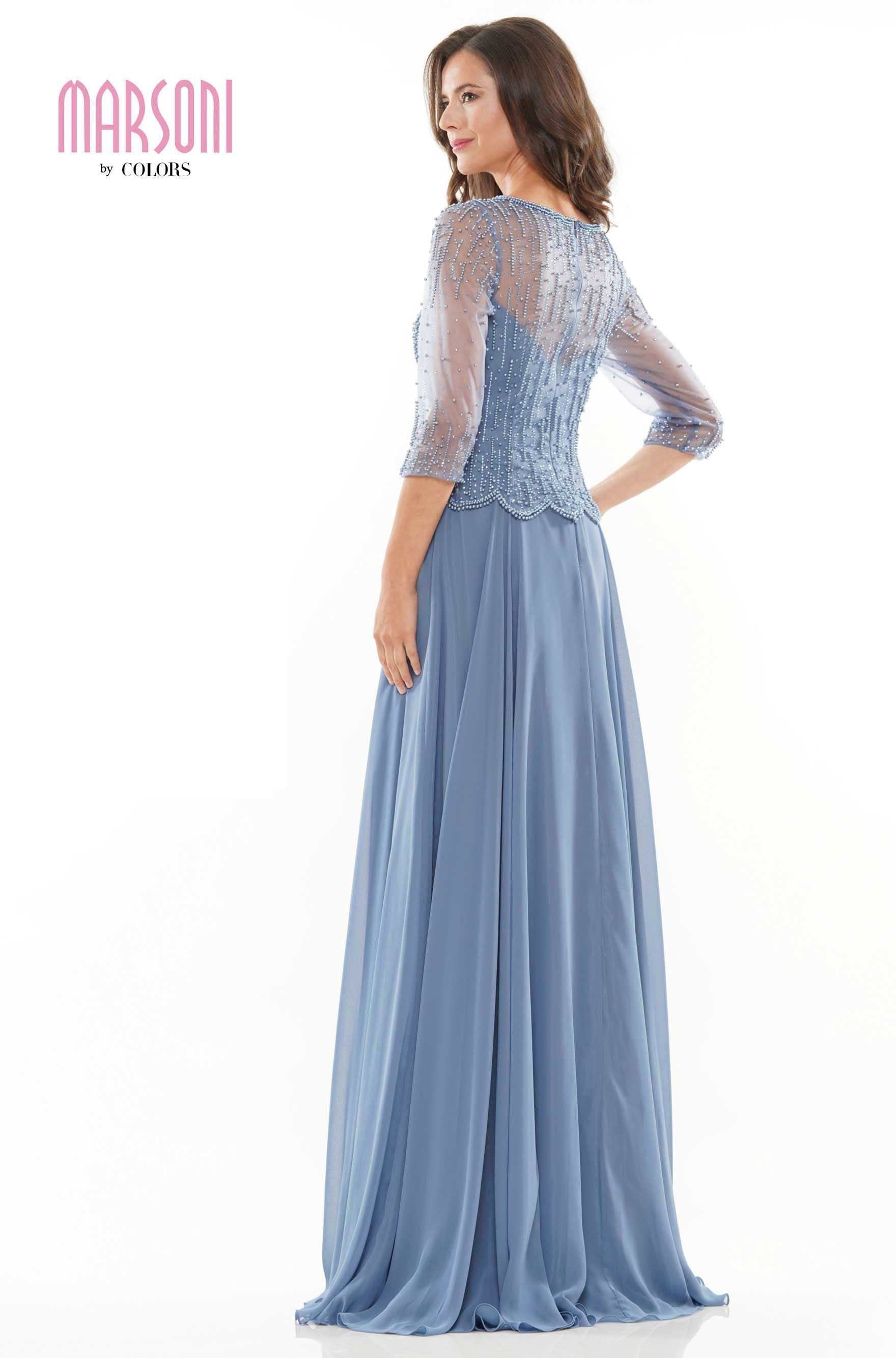 Marsoni by Colors -M312 A Line Dress With Bead Embellished