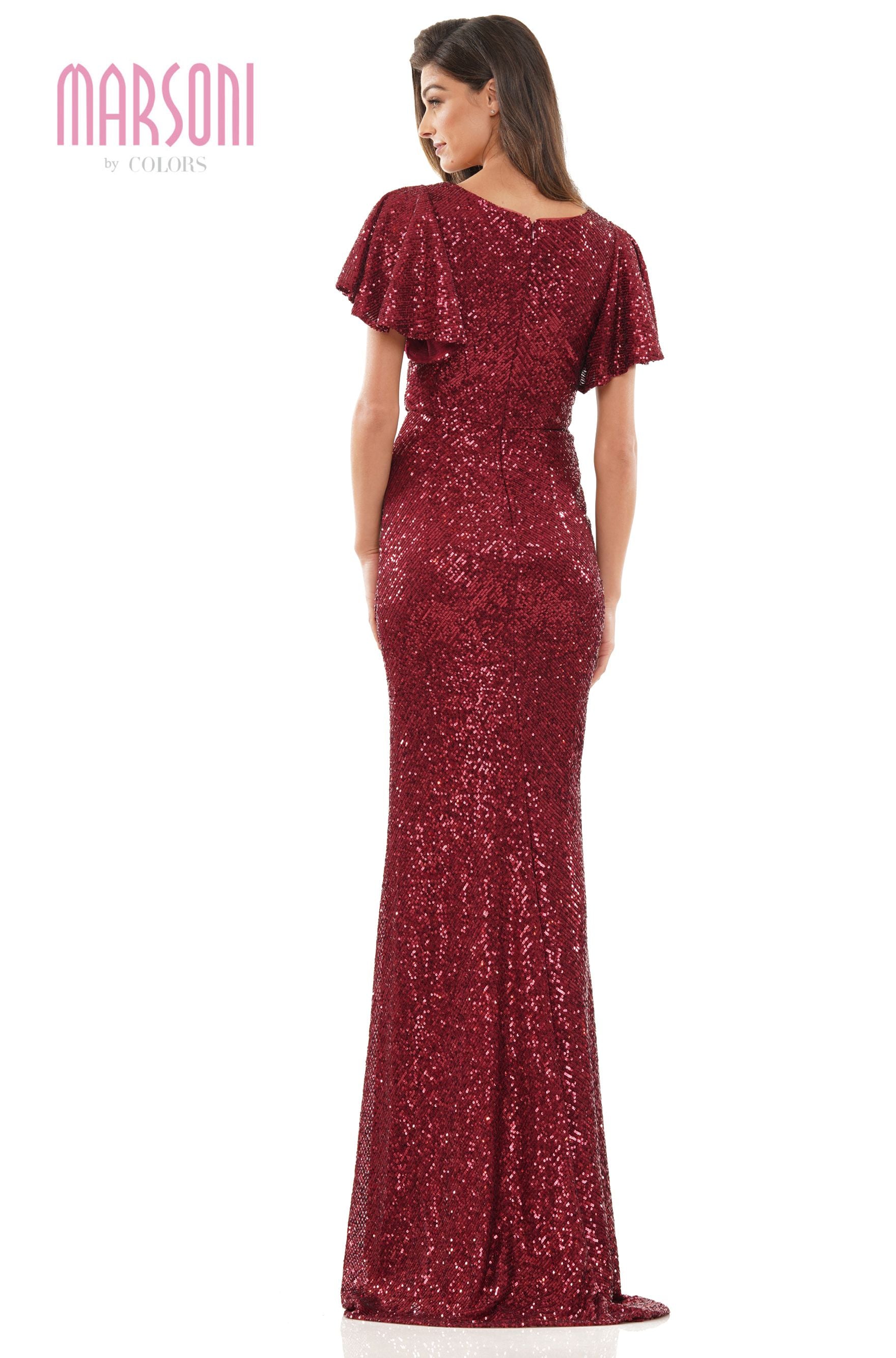 Marsoni by Colors -M318 Fit And Flare Dress With V Neck