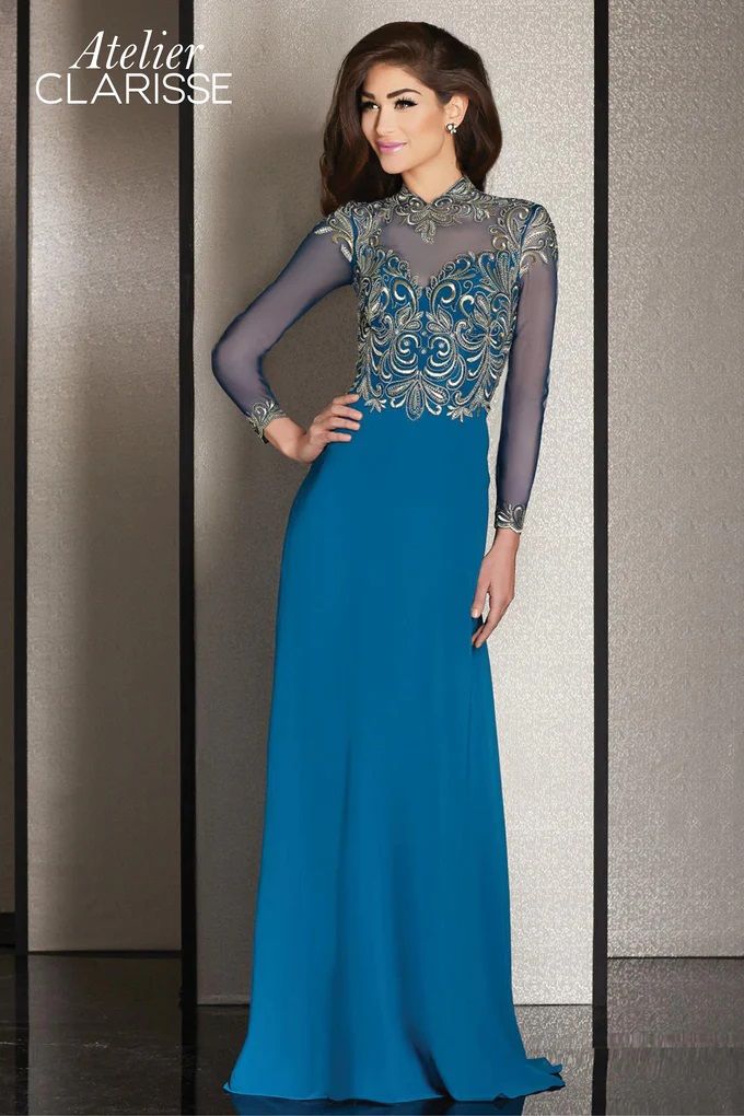 Clarisse -M6212 Laced Evening Sheath Dress