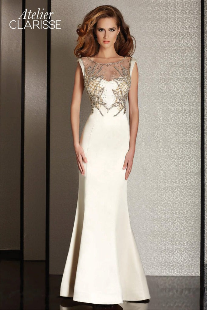 Clarisse -M6231 Beaded Trumpet Evening Dress