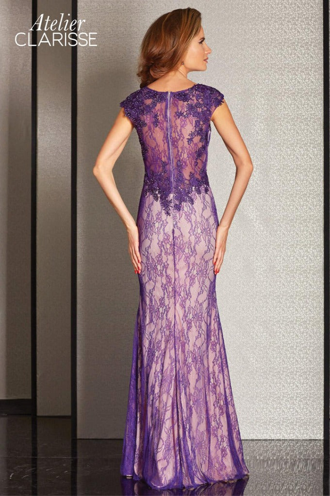 Clarisse -M6236 Lace Applique Evening Dress