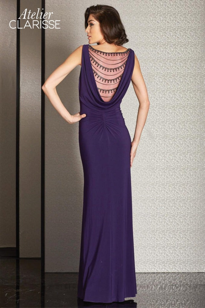 Clarisse -M6252 V-Neck Ruched Evening Dress