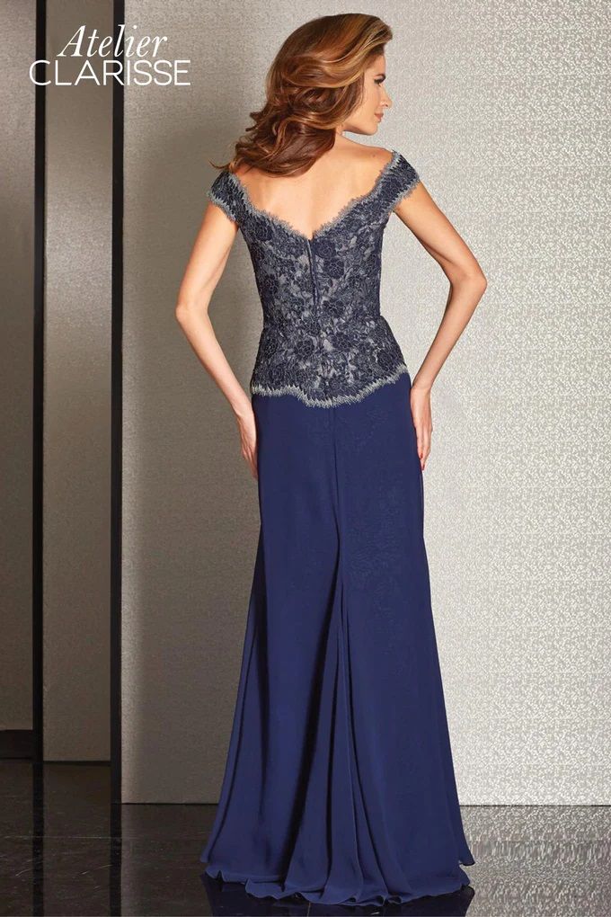 Clarisse -M6254 Floral Lace Off -Shoulder Gown