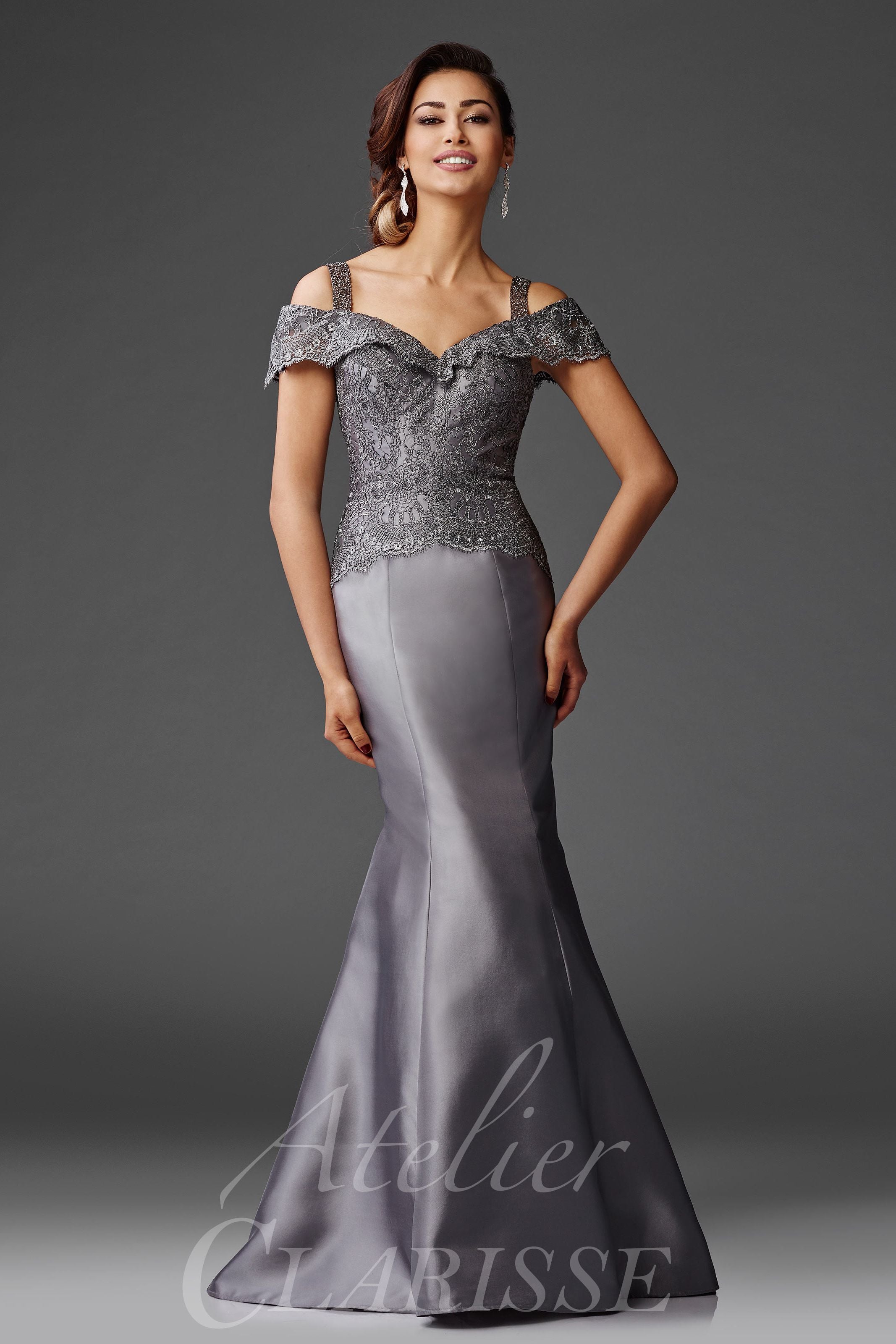 Clarisse -M6420 Metallic Lace Mermaid Prom Dress