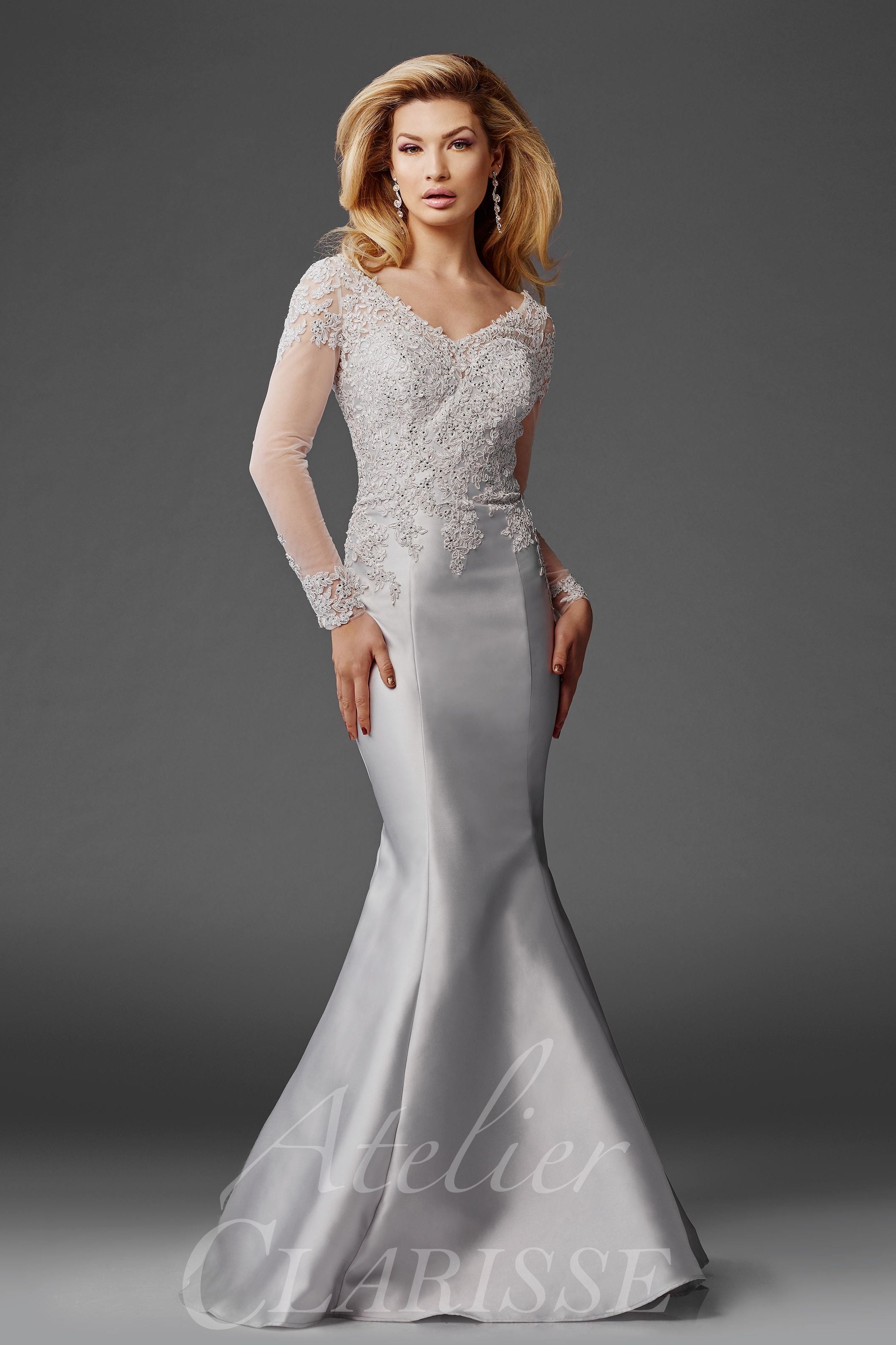 Clarisse -M6436 Lace Applique Trumpet Prom Dress