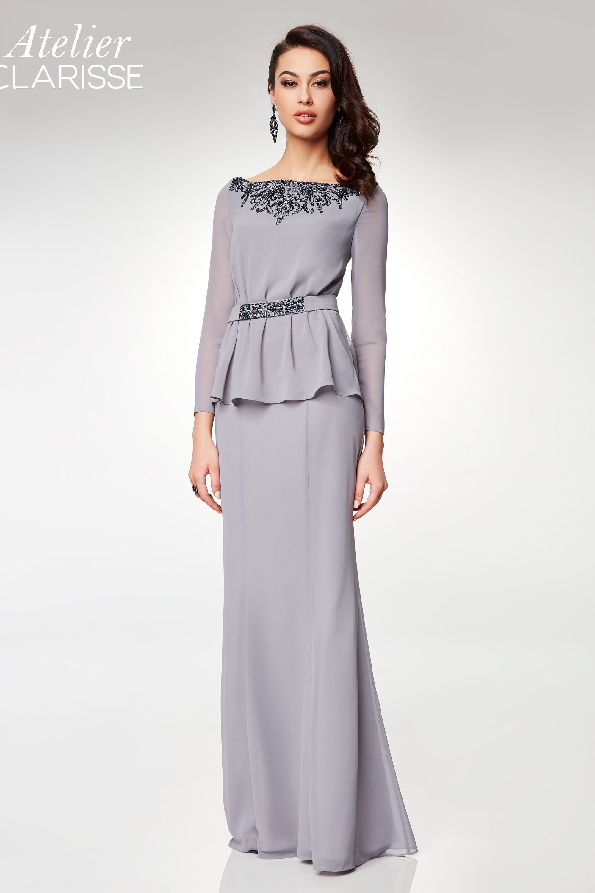 Clarisse -M6538 Beaded Chiffon Evening Dress