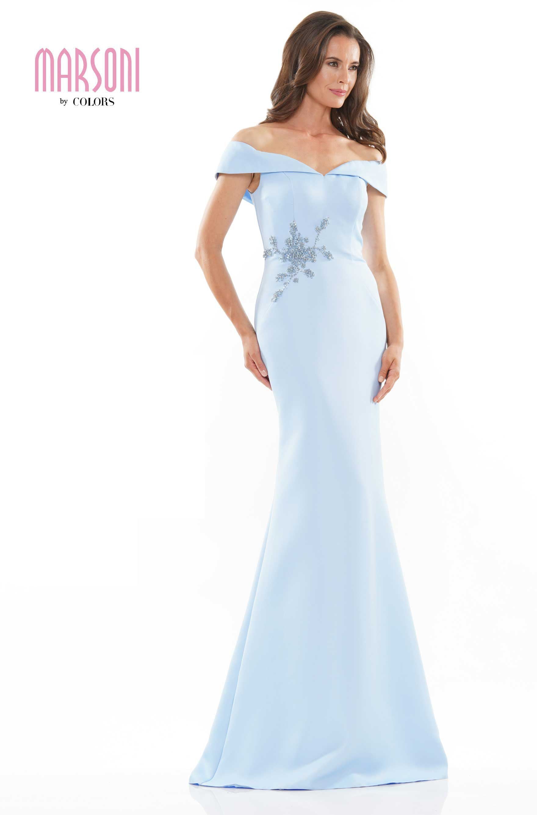 Marsoni by Colors -MV1003 Fit and Flare Dress With Beading Embellishment