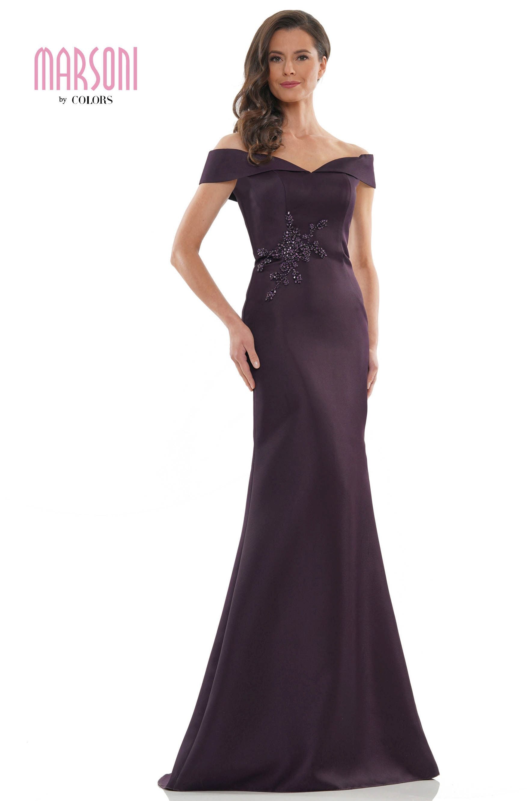 Marsoni by Colors -MV1003 Fit and Flare Dress With Beading Embellishment