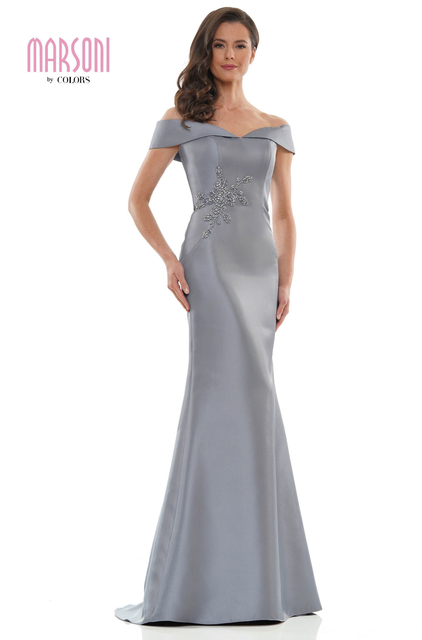 Marsoni by Colors -MV1003 Fit and Flare Dress With Beading Embellishment