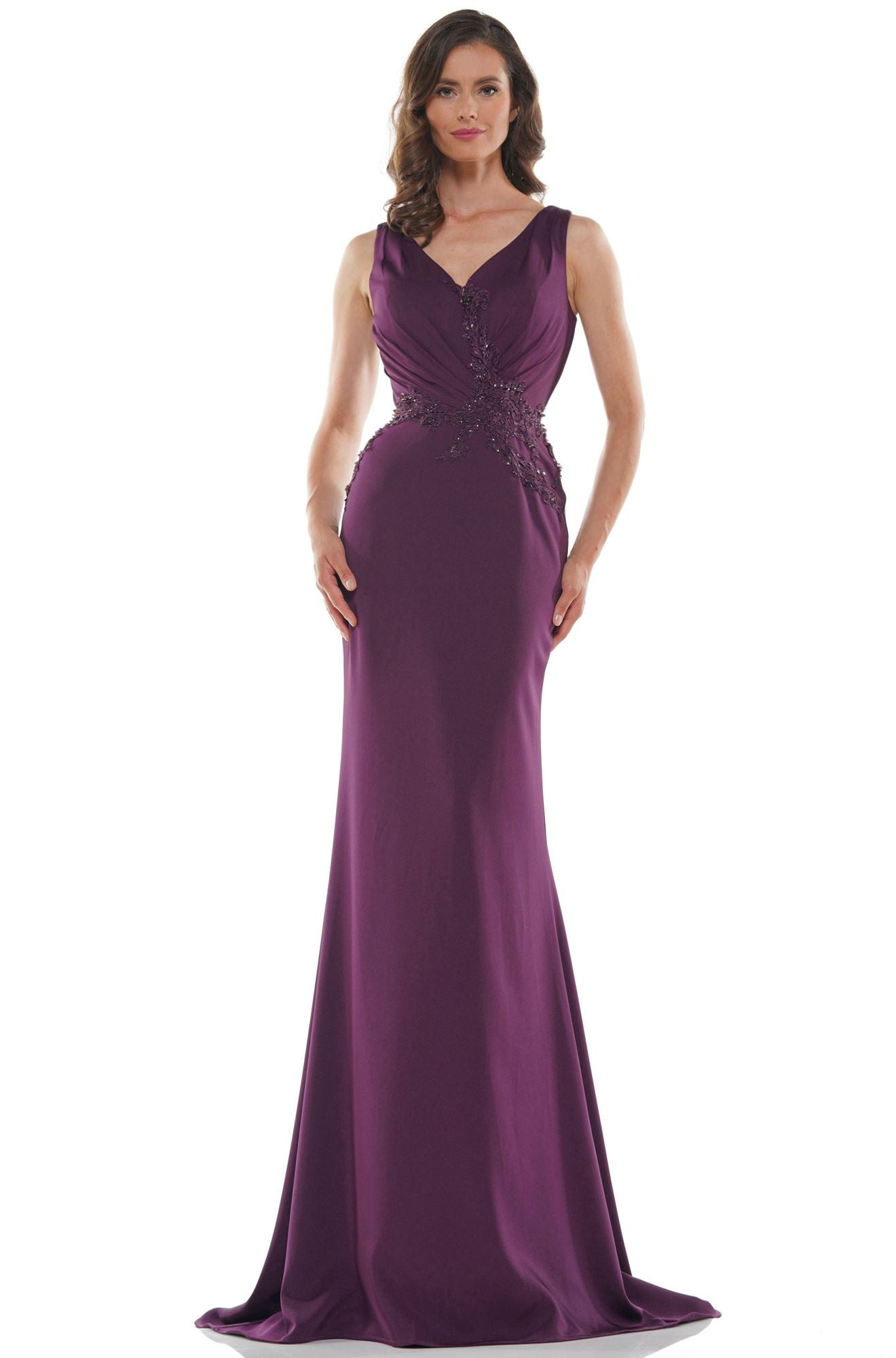 Marsoni by Colors -MV1054 Trumpet Dress With Pleated Wrap Bodice