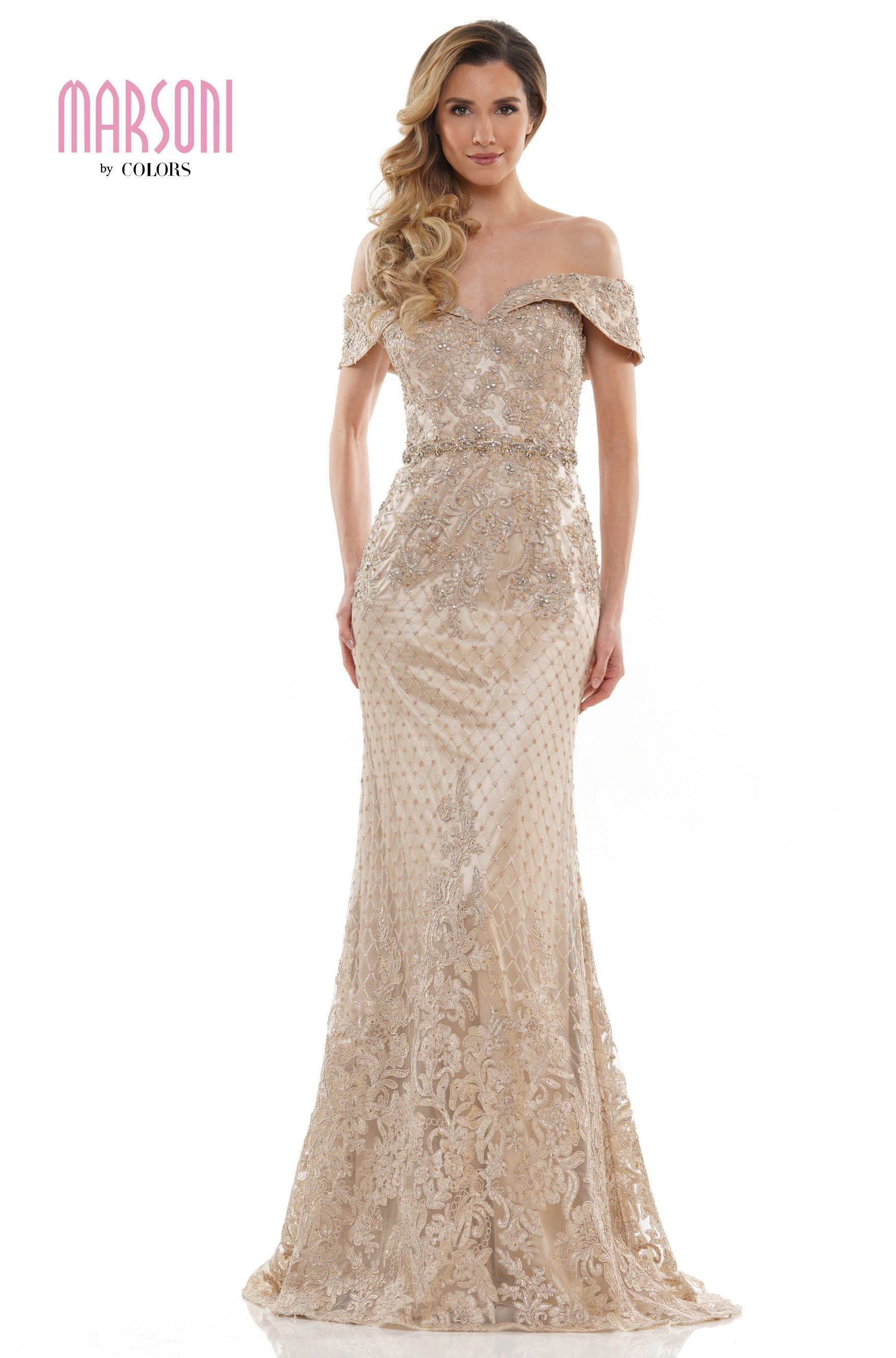 Marsoni by Colors -MV1122 Sheath Dress Beaded Waistband