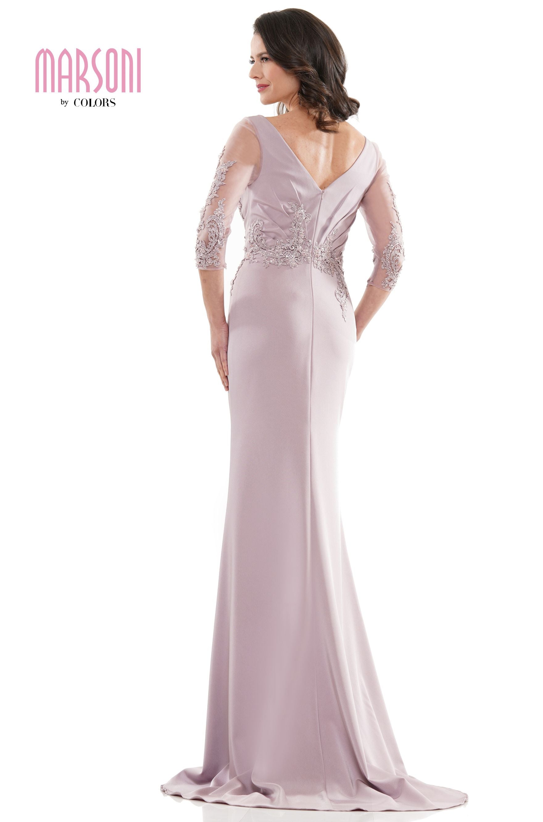 Marsoni by Colors -MV1145 Sheath Dress With V Neck