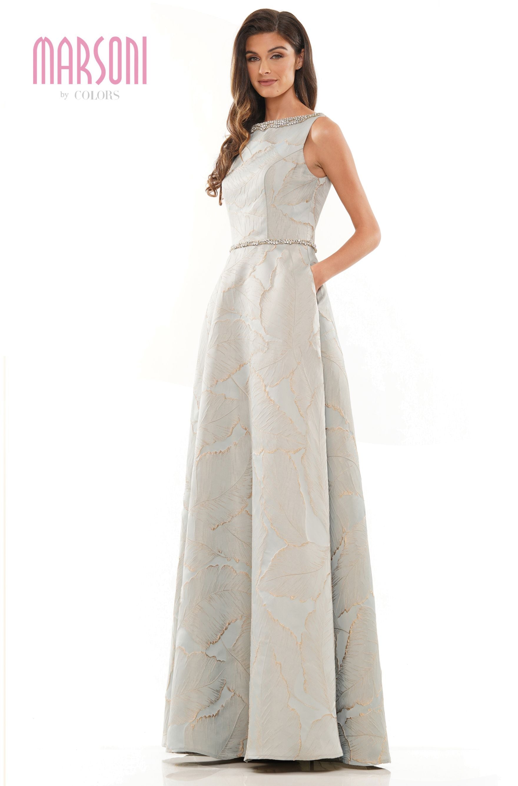 Marsoni by Colors -MV1224 A Line Dress With Crystal Beadings