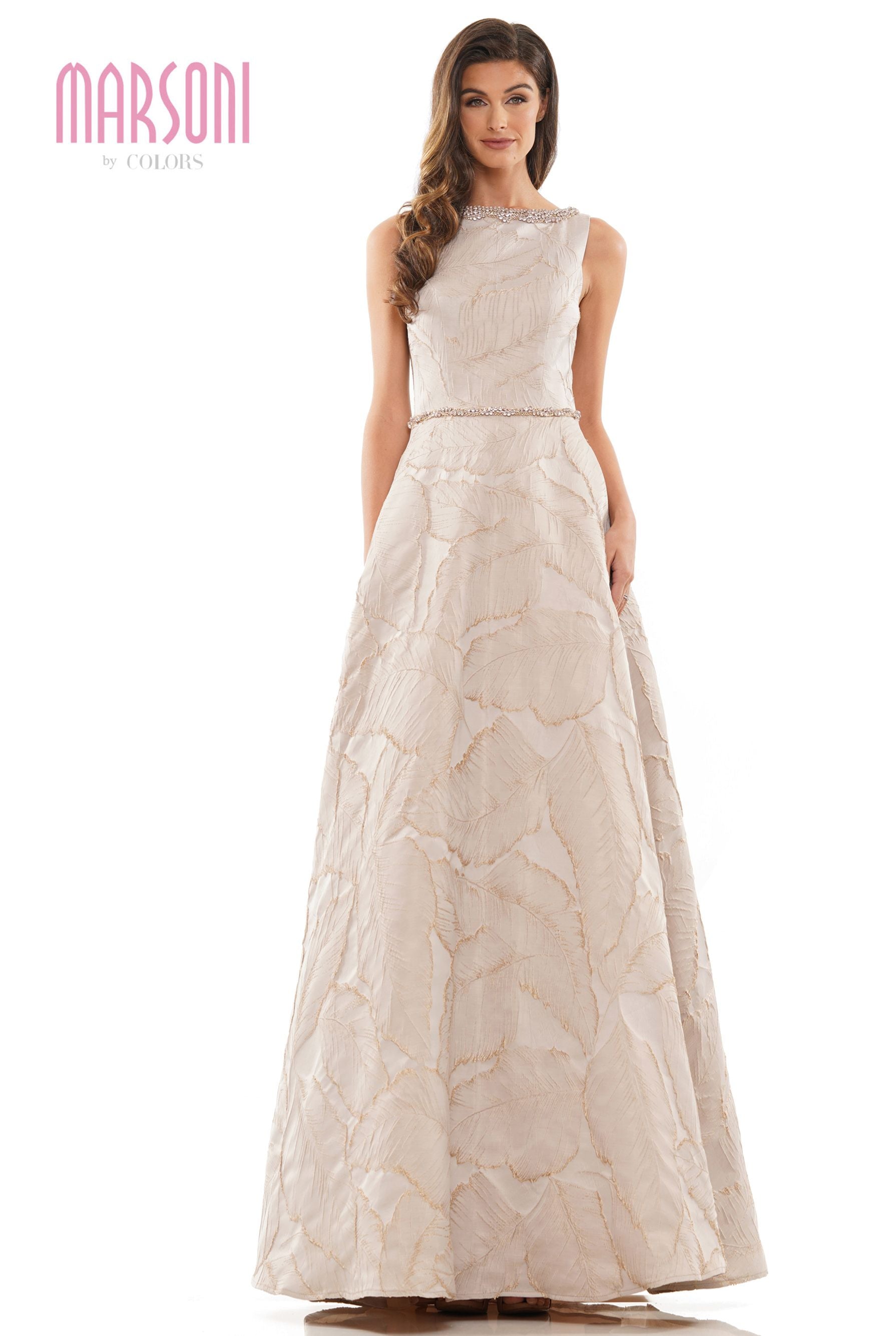 Marsoni by Colors -MV1224 A Line Dress With Crystal Beadings