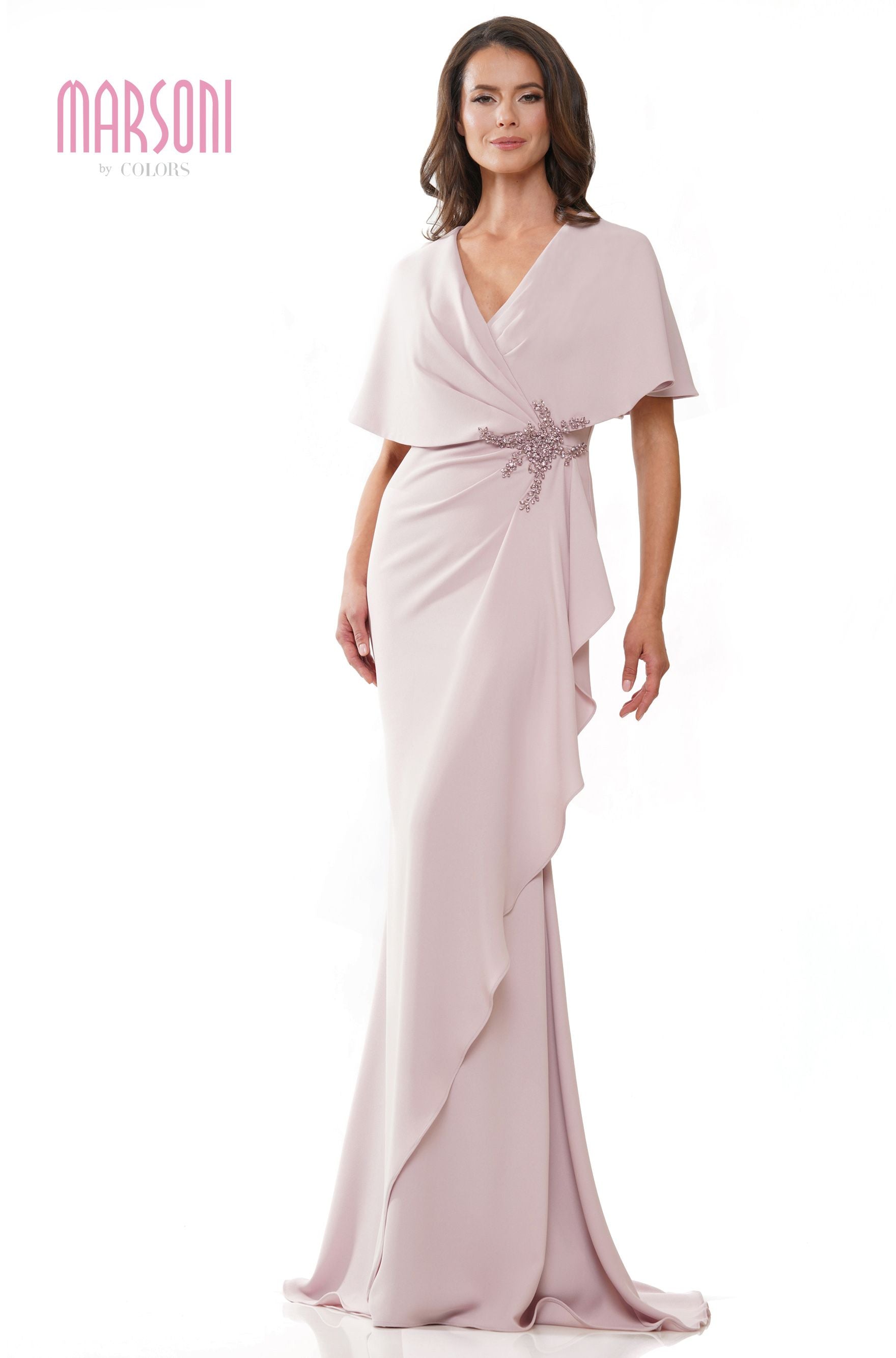 Marsoni by Colors -MV1249 Fit and Flare Dress With Scarf