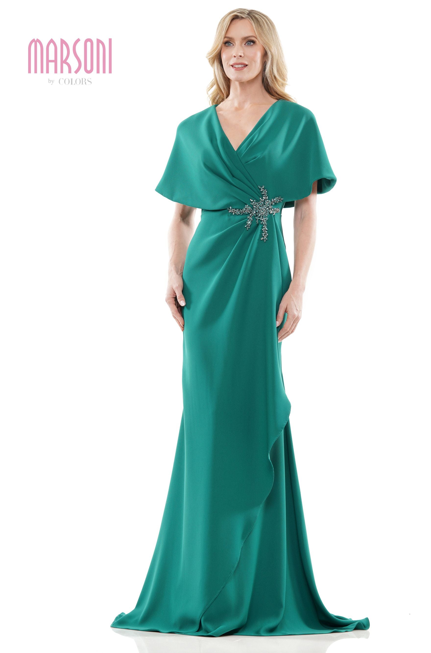Marsoni by Colors -MV1249 Fit and Flare Dress With Scarf