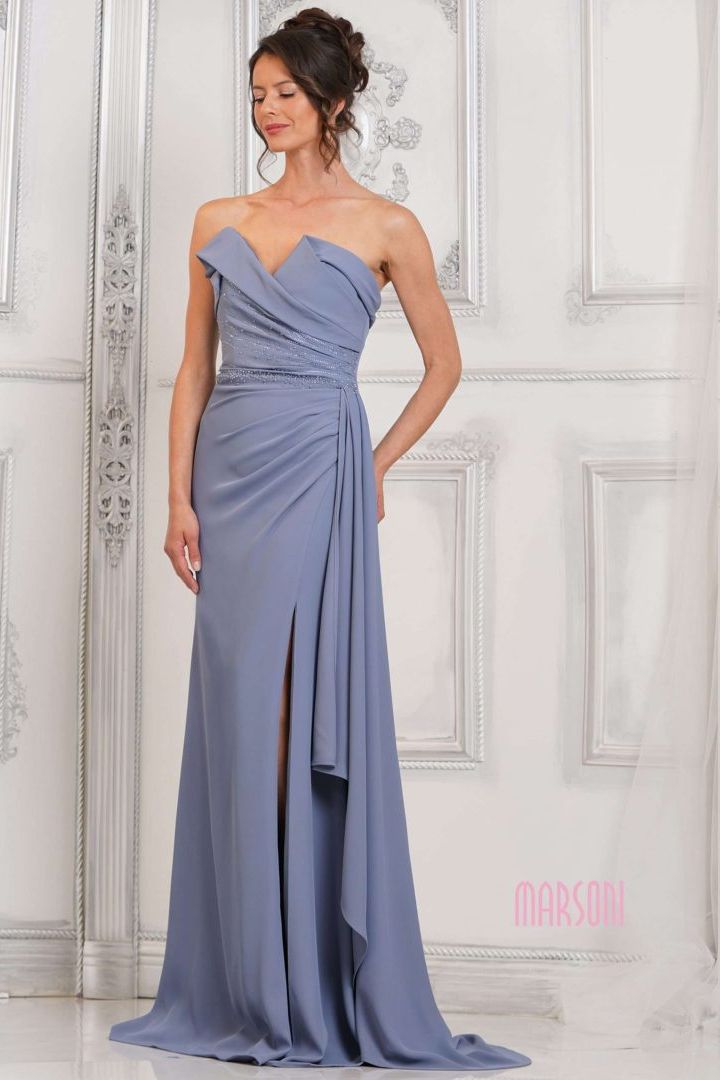 Marsoni by Colors -MV1304 Strapless Crepe Sheath Dress