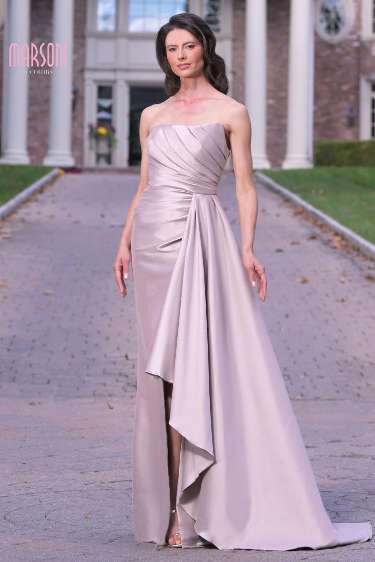 Marsoni by Colors -MV1326 Strapless pointy neckline fit & flare gown