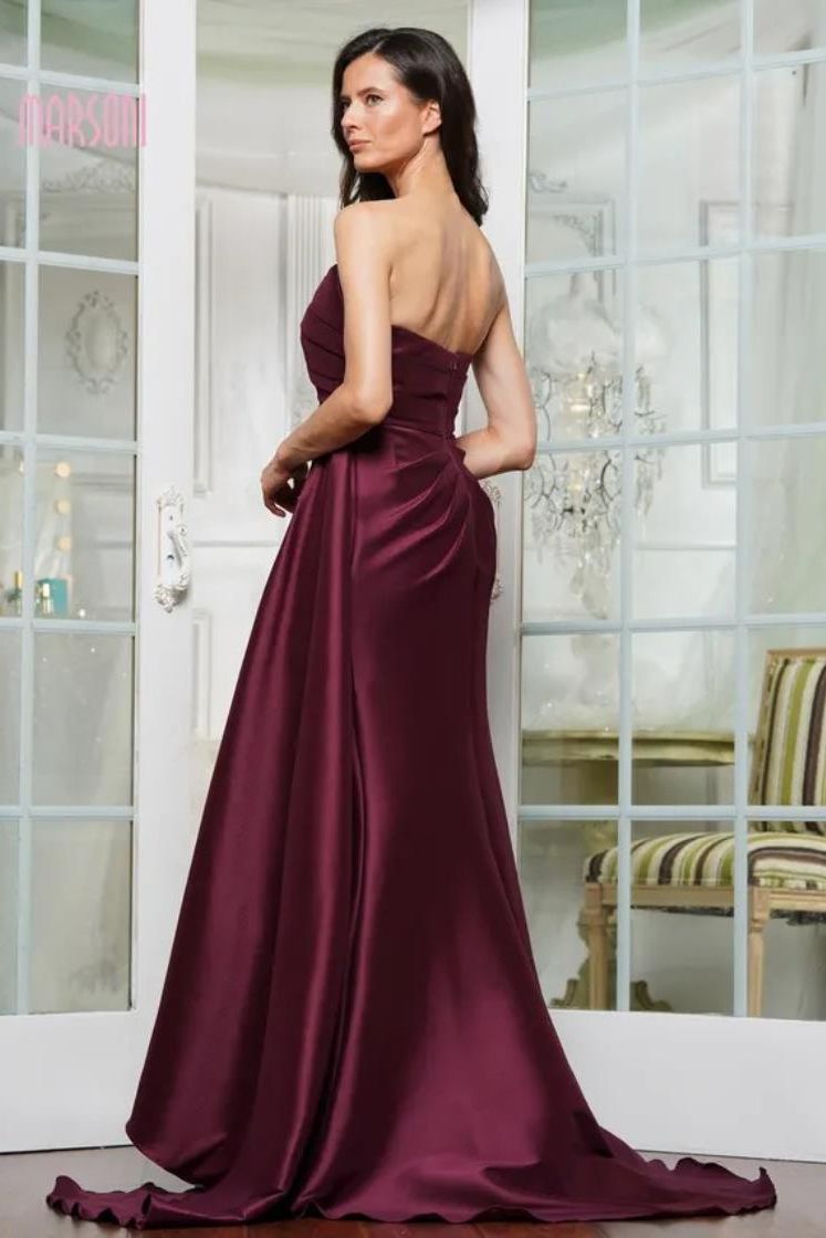 Marsoni by Colors -MV1326 Strapless pointy neckline fit & flare gown