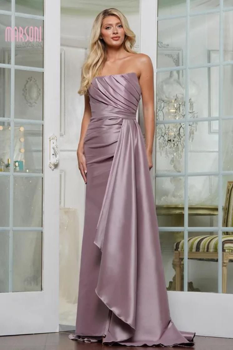 Marsoni by Colors -MV1326 Strapless pointy neckline fit & flare gown