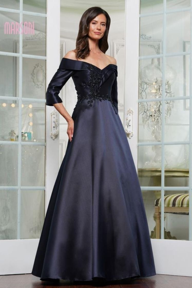 Clearance Sale Marsoni by Colors Dress -MV1336CL Embellished A-line Evening gown