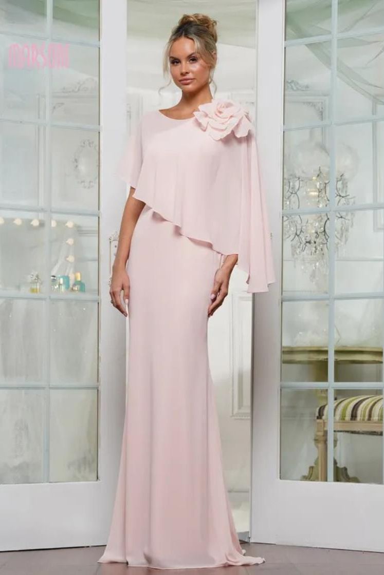 Marsoni by Colors -MV1347 Fit And Flare Cape Evening Gown